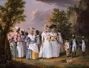 unknow artist, Free Women of Color with their Children and Servants in a Landscape,